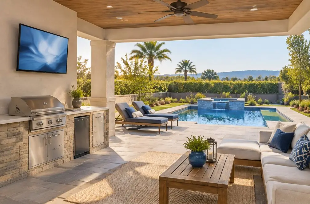 Illustration: a wall-mounted TV in a typical Bryant Ranch home